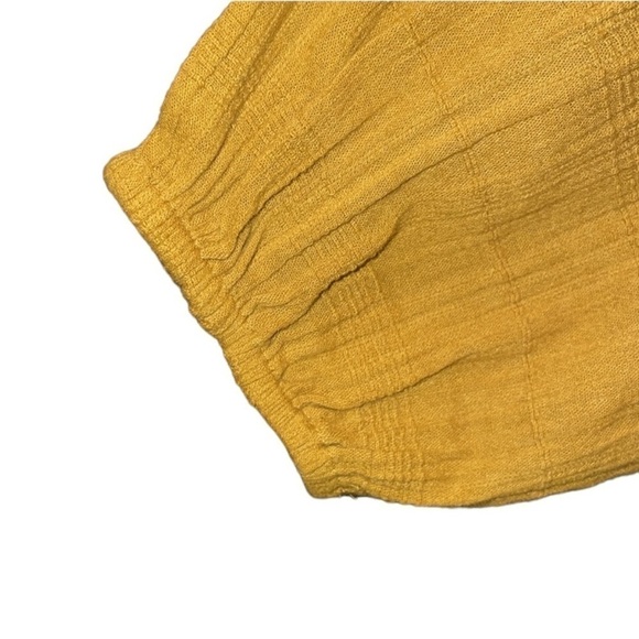 Madewell Blouse Long Fitted Sleeves Ruffle Detail-Mustard- Small - Picture 3 of 7